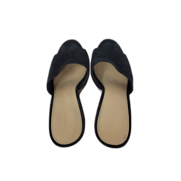 Veronica Beard Dali Black Cork Wedge Heels - Picture 3 of 7